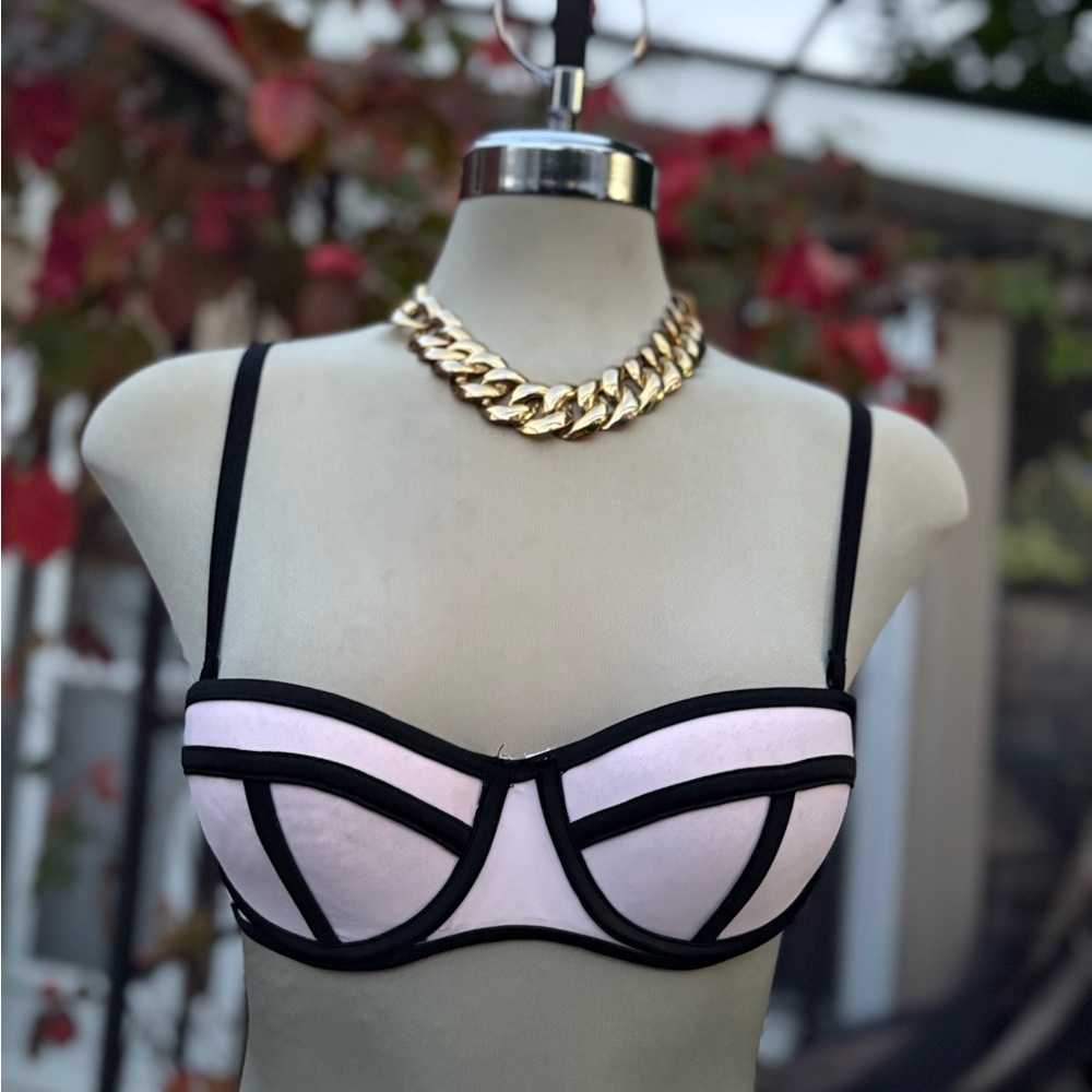 Ardene Pink and Black Contour Bra